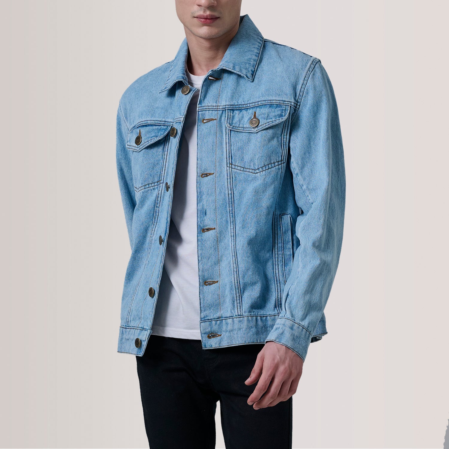 Conard Light Blue Denim Trucker Jacket by Dash Racegear - men Jacket view 1