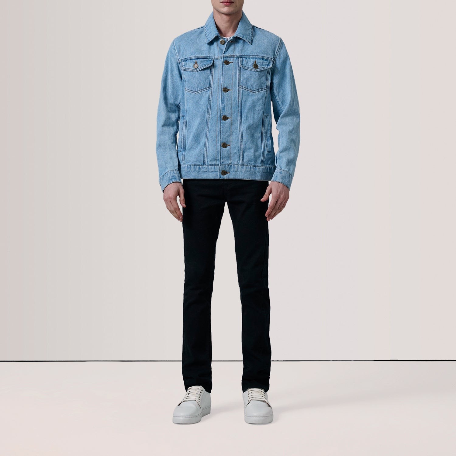 Conard Light Blue Denim Trucker Jacket by Dash Racegear - men Jacket view 2