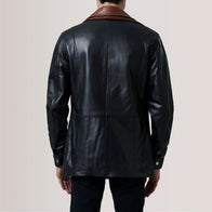 Connor Black Leather Coat by Dash Racegear - men Jacket view 4