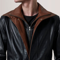 Connor Black Leather Coat by Dash Racegear - men Jacket view 6