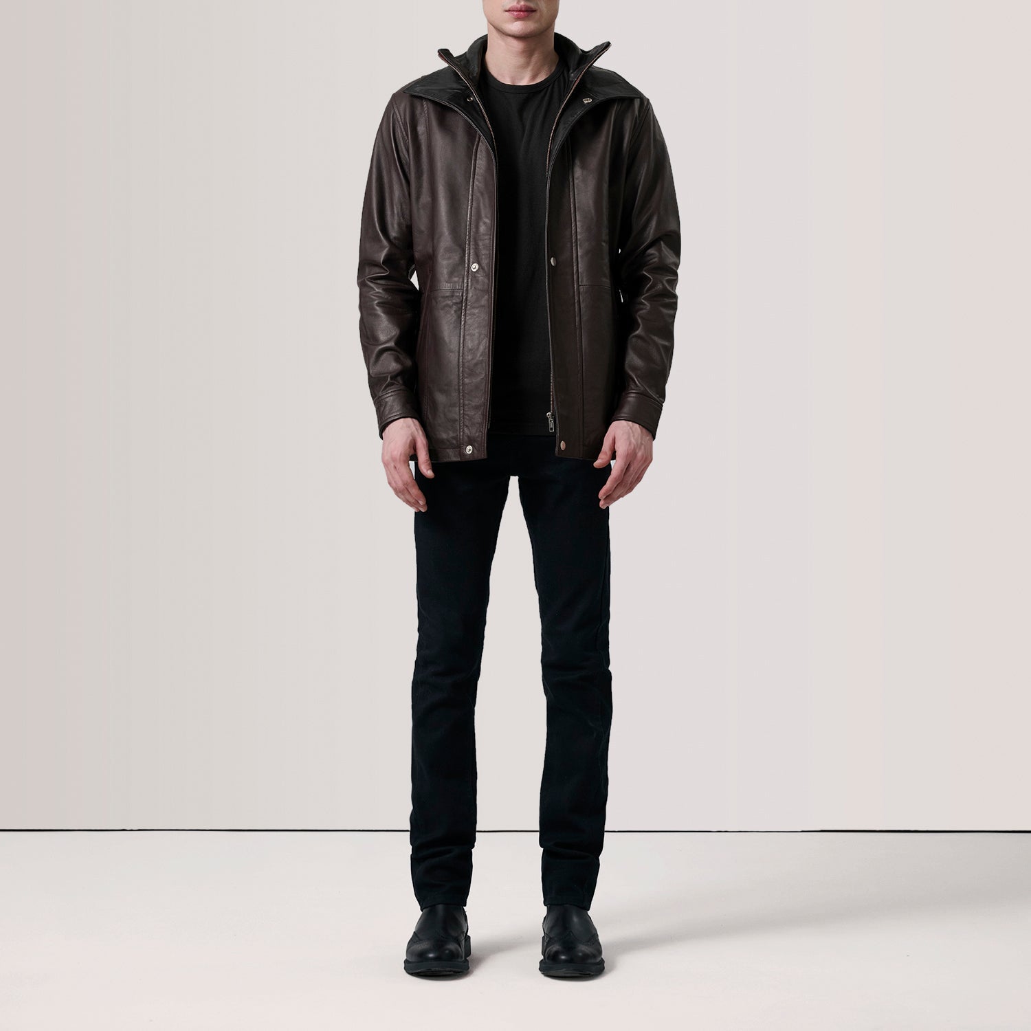 Connor Maroon Leather Coat by Dash Racegear - men Jacket view 2