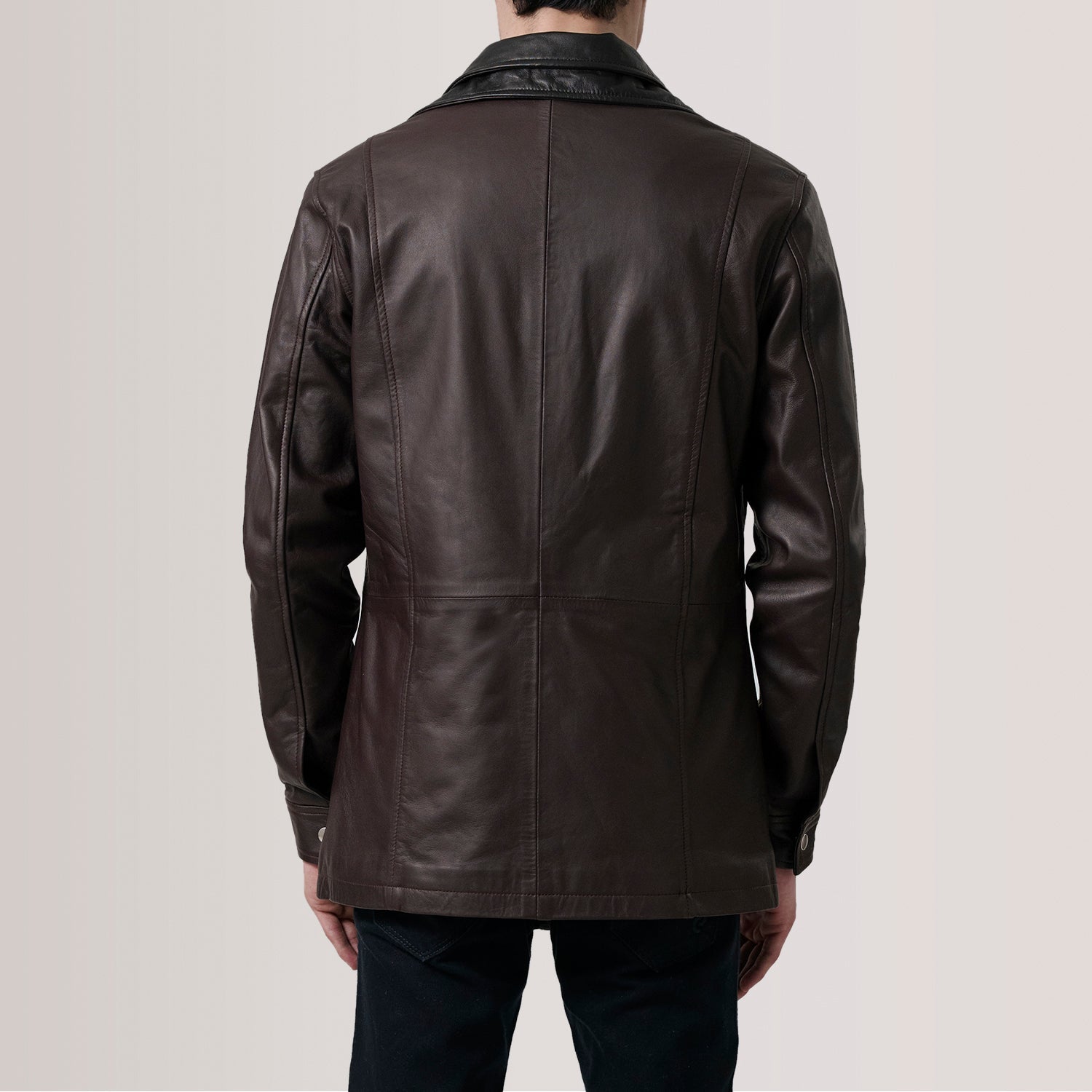 Connor Maroon Leather Coat by Dash Racegear - men Jacket view 4