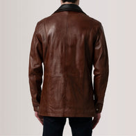 Connor Waxed Brown Leather Coat by Dash Racegear - men Jacket view 4
