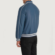 Cooper Blue Leather Varsity Jacket by Dash Racegear - men Jacket view 5