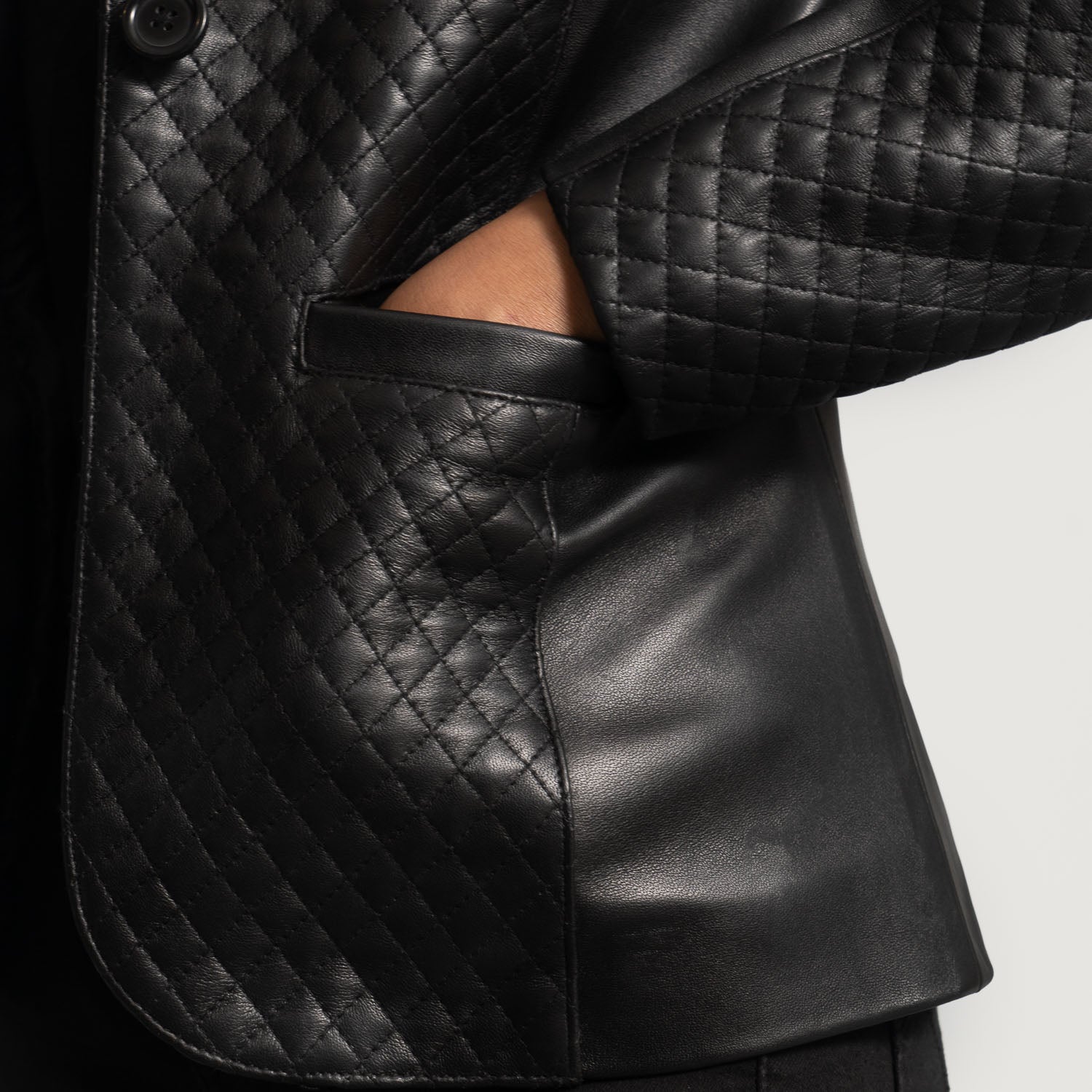 Cora Quilted Black Leather Blazer by Dash Racegear - women Jacket view 4