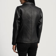 Cora Quilted Black Leather Blazer by Dash Racegear - women Jacket view 6