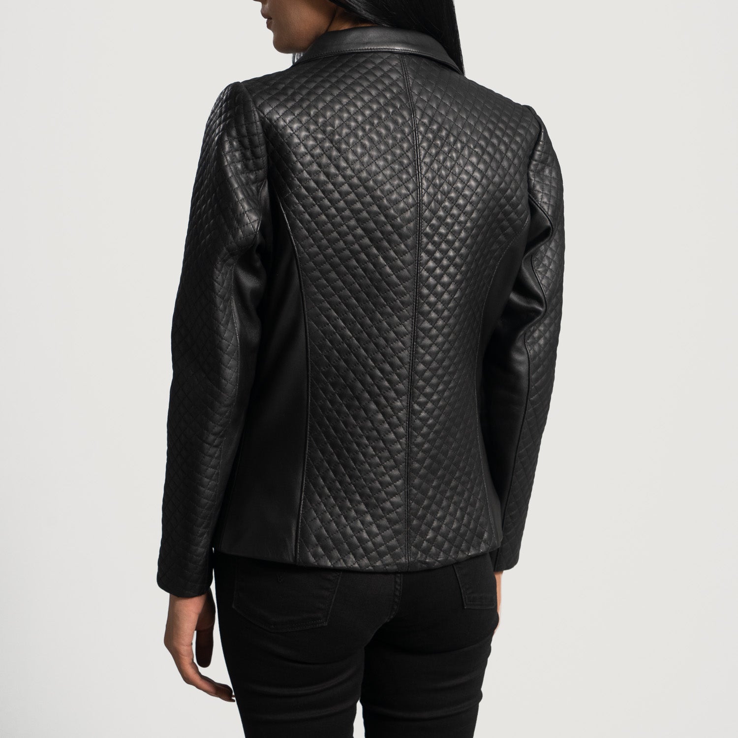 Cora Quilted Black Leather Blazer by Dash Racegear - women Jacket view 6