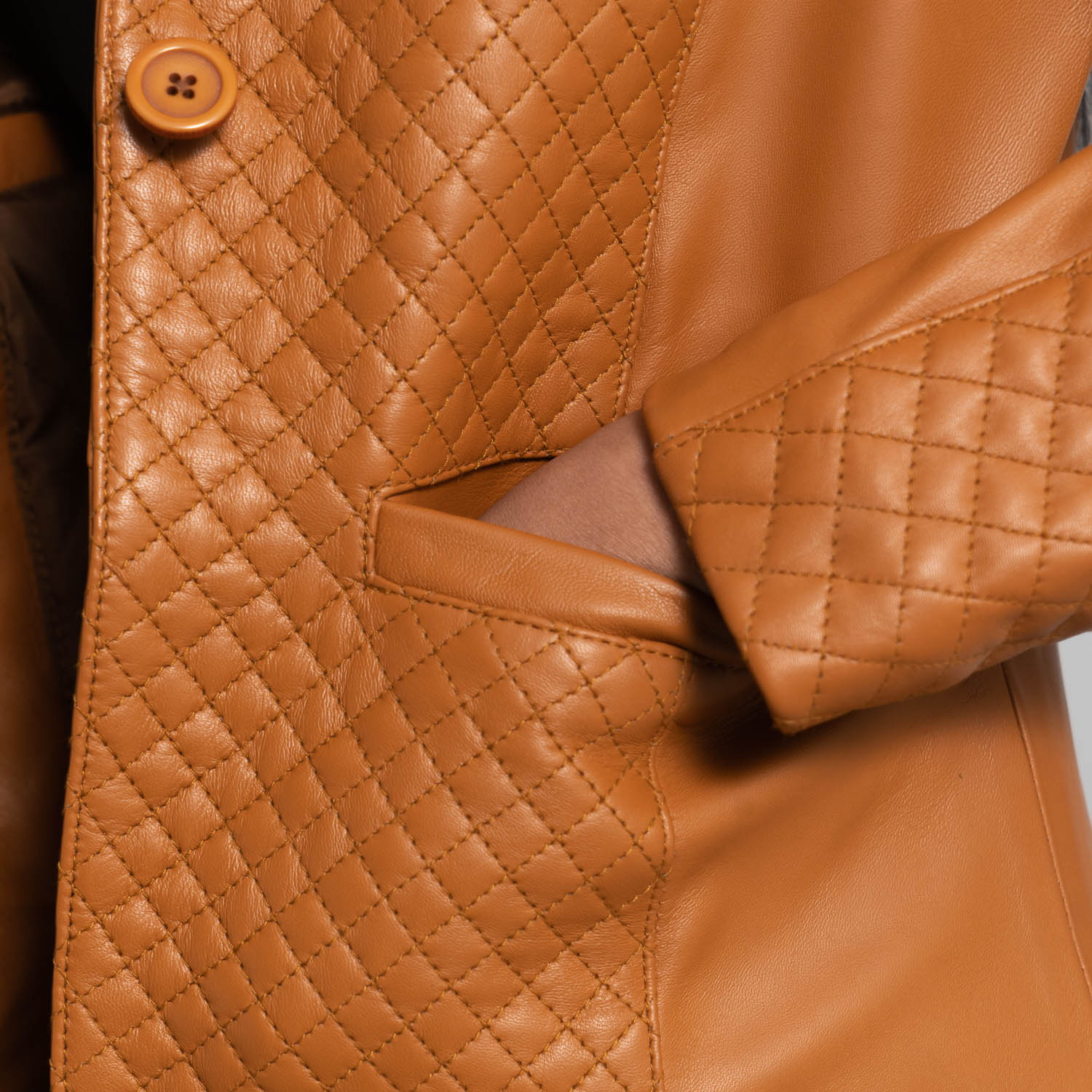Cora Quilted Brown Leather Blazer by Dash Racegear - women Jacket view 6