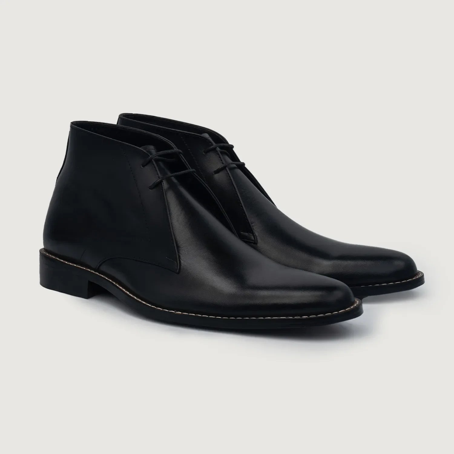 Corry Chukka Black Leather Boots by Dash Racegear - men Leather Shoes view 1