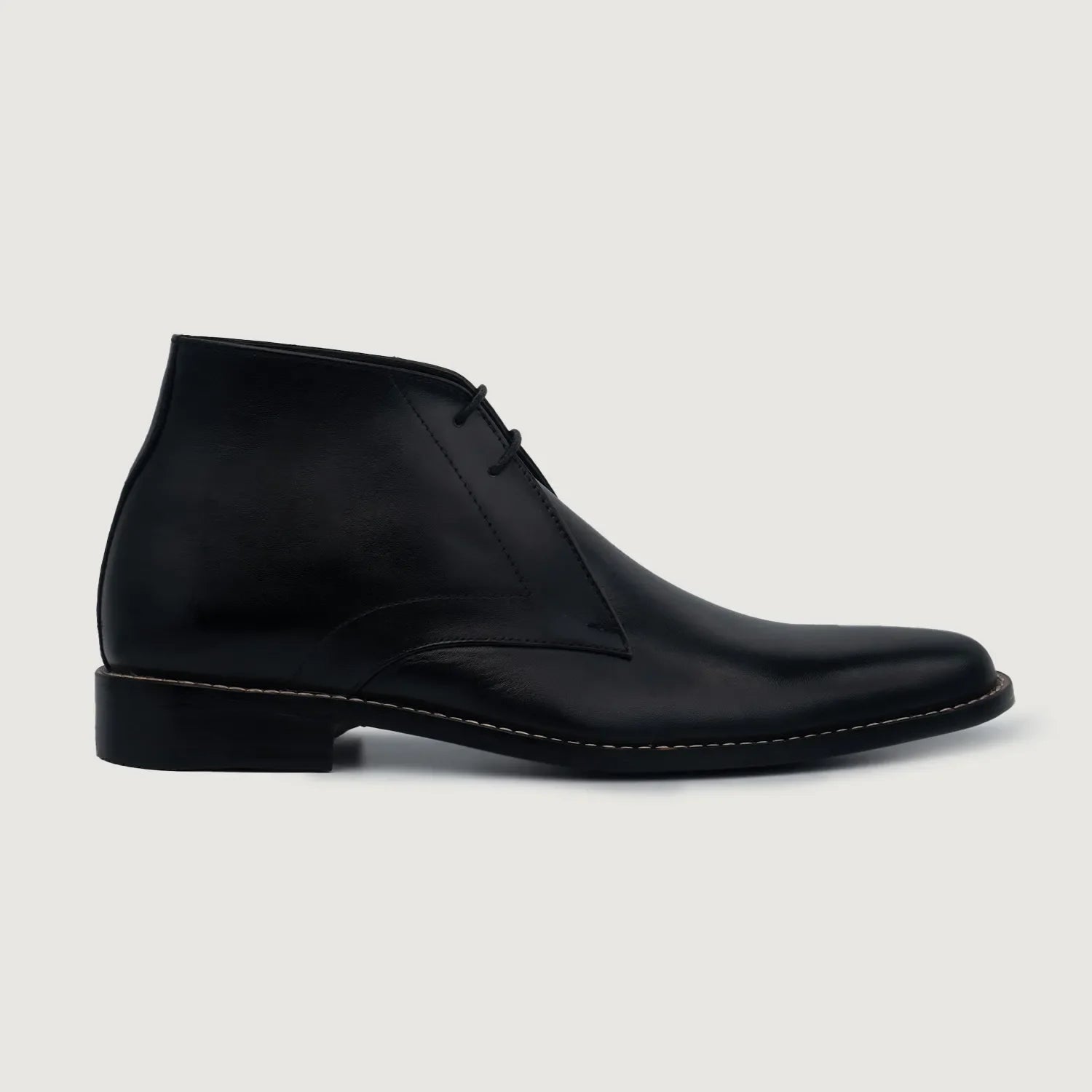 Corry Chukka Black Leather Boots by Dash Racegear - men Leather Shoes view 2