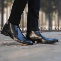 Corry Chukka Black Leather Boots by Dash Racegear - men Leather Shoes view 7