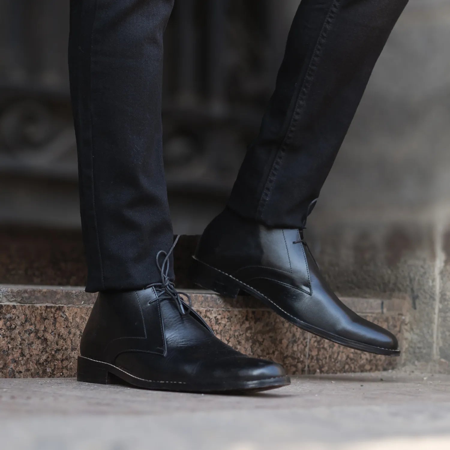 Corry Chukka Black Leather Boots by Dash Racegear - men Leather Shoes view 9