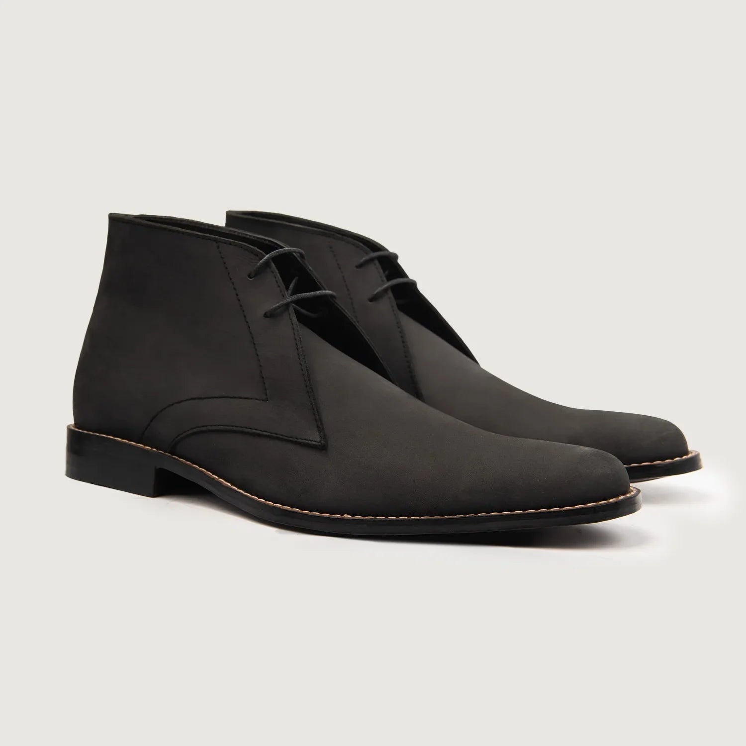 Corry Chukka Black Nubuck Leather Boots by Dash Racegear - men Leather Shoes view 1