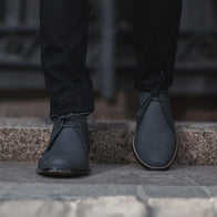 Corry Chukka Black Nubuck Leather Boots by Dash Racegear - men Leather Shoes view 7