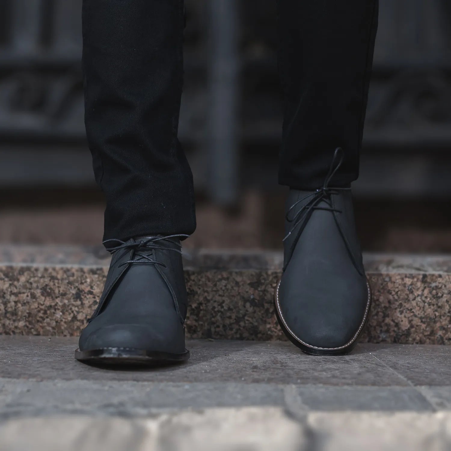 Corry Chukka Black Nubuck Leather Boots by Dash Racegear - men Leather Shoes view 7
