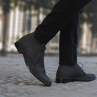 Corry Chukka Black Nubuck Leather Boots by Dash Racegear - men Leather Shoes view 8