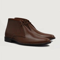 Corry Chukka Brown Leather Boots by Dash Racegear - men Leather Shoes view 1