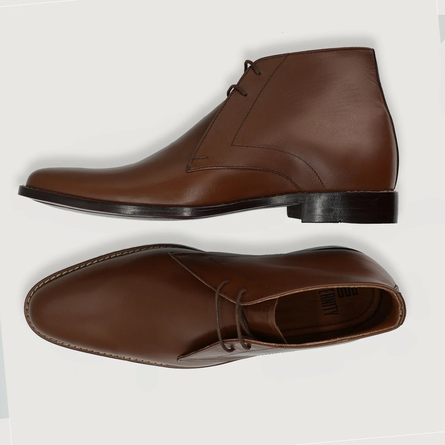 Corry Chukka Brown Leather Boots by Dash Racegear - men Leather Shoes view 3