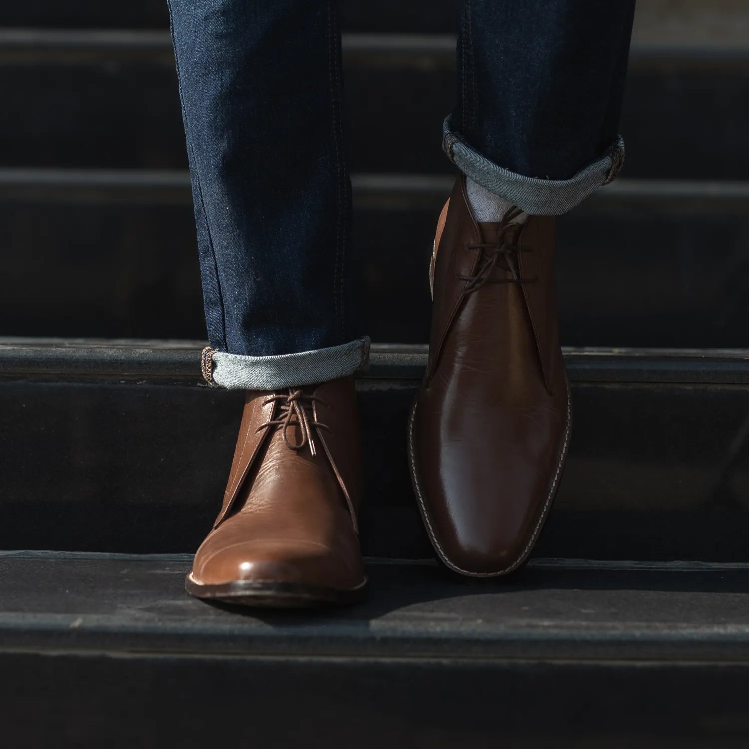 Corry Chukka Brown Leather Boots by Dash Racegear - men Leather Shoes view 6