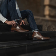 Corry Chukka Brown Leather Boots by Dash Racegear - men Leather Shoes view 7