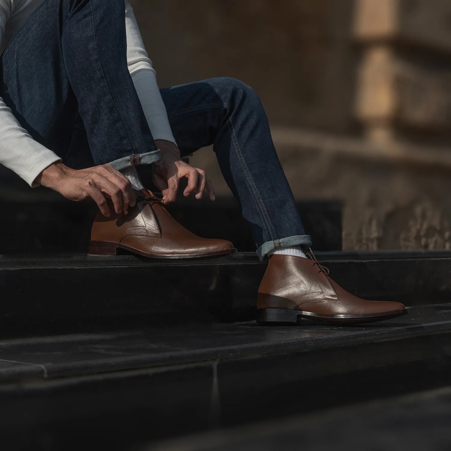 Corry Chukka Brown Leather Boots by Dash Racegear - men Leather Shoes view 7
