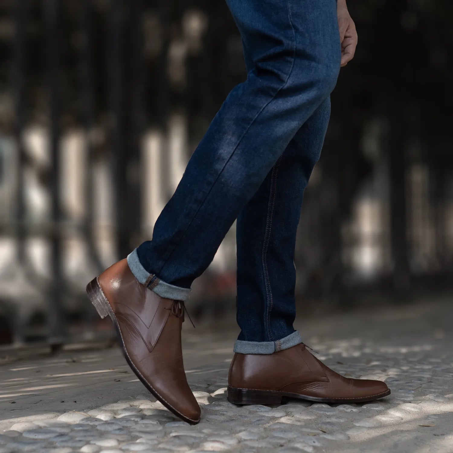 Corry Chukka Brown Leather Boots by Dash Racegear - men Leather Shoes view 8