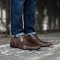 Corry Chukka Brown Leather Boots by Dash Racegear - men Leather Shoes view 9