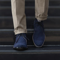 Corry Chukka Midnight Blue Suede Leather Boots by Dash Racegear - men Leather Shoes view 7