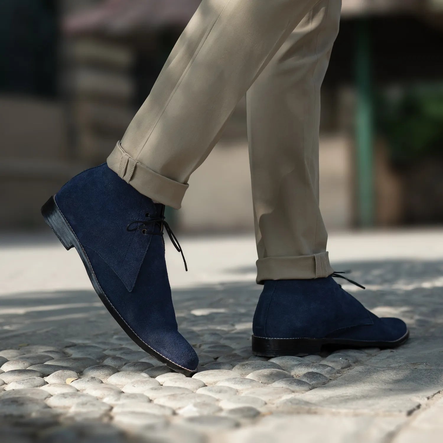 Corry Chukka Midnight Blue Suede Leather Boots by Dash Racegear - men Leather Shoes view 8