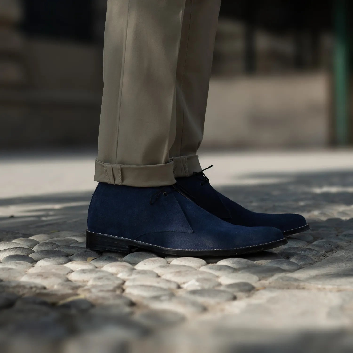 Corry Chukka Midnight Blue Suede Leather Boots by Dash Racegear - men Leather Shoes view 9