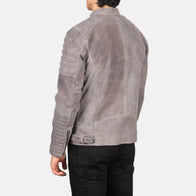 Damian Grey Suede Biker Jacket by Dash Racegear - men Jacket view 5