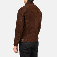 Damian Mocha Suede Biker Jacket by Dash Racegear - men Jacket view 5