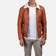 Dan Frost Tan Shearling Jacket by Dash Racegear - men Jacket view 1