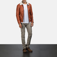 Dan Frost Tan Shearling Jacket by Dash Racegear - men Jacket view 3