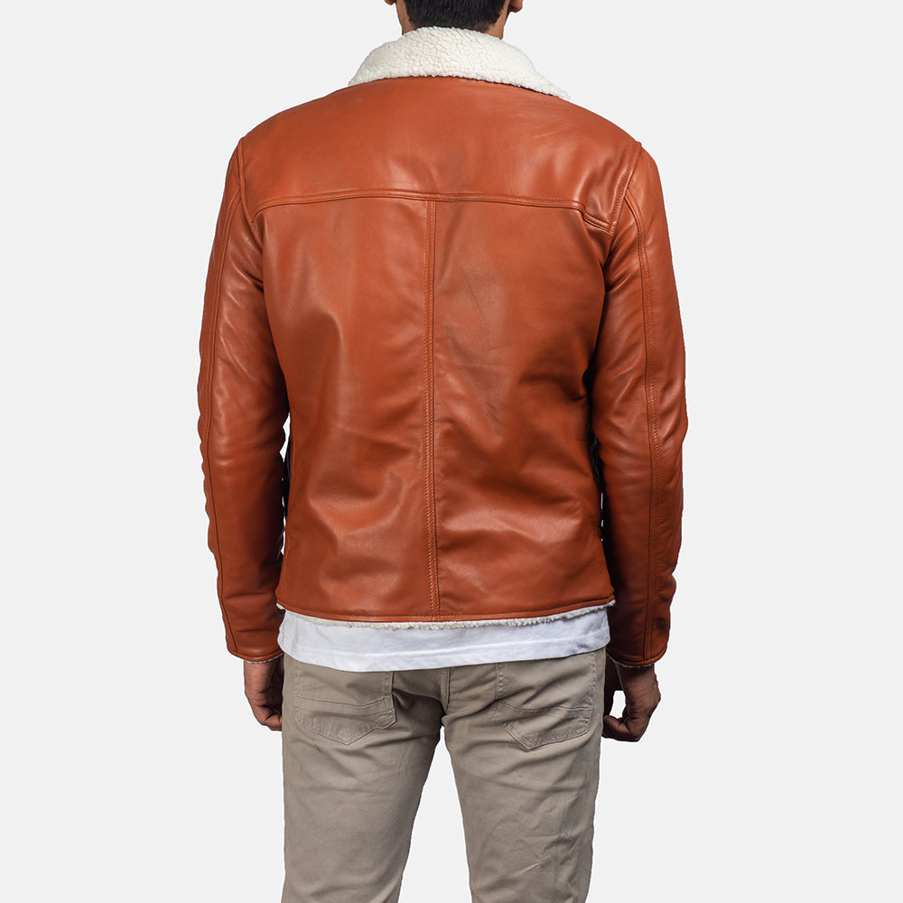 Dan Frost Tan Shearling Jacket by Dash Racegear - men Jacket view 5