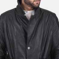Daniel Black Leather Trench Coat by Dash Racegear - men Jacket view 5