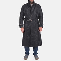 Daniel Black Leather Trench Coat by Dash Racegear - men Jacket view 6