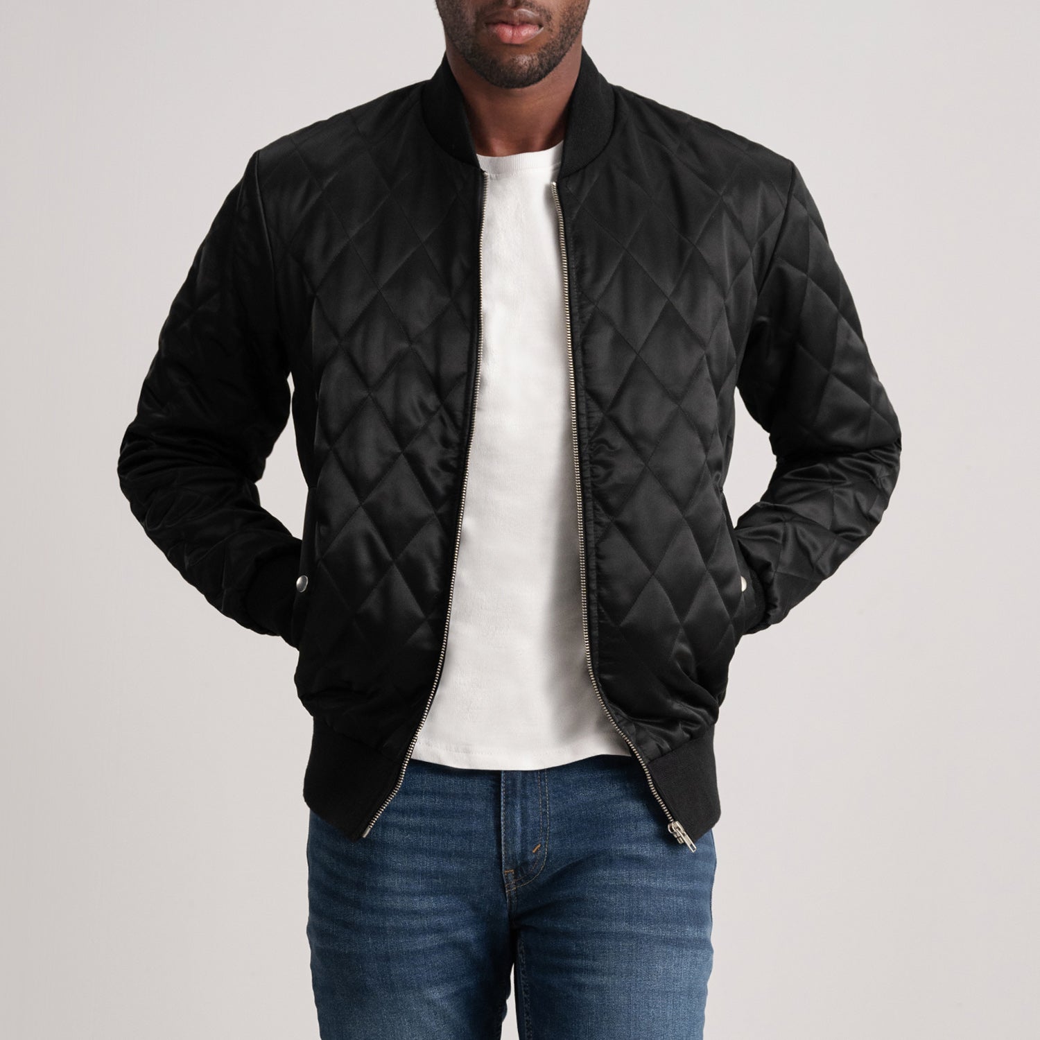 Danson Quilted Black Varsity Jacket by Dash Racegear - men Jacket view 2