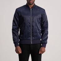 Danson Quilted Blue Varsity Jacket by Dash Racegear - men Jacket view 1