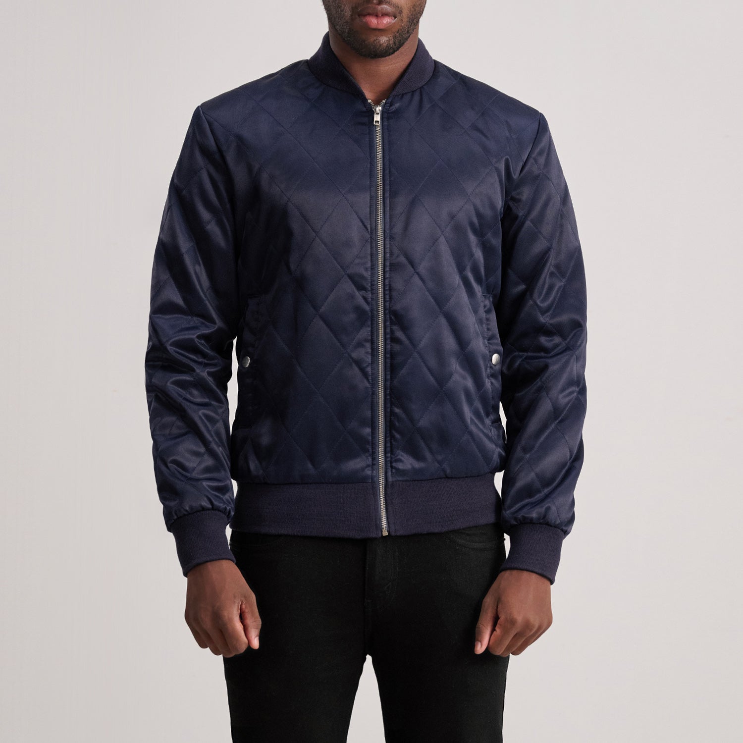 Danson Quilted Blue Varsity Jacket by Dash Racegear - men Jacket view 1