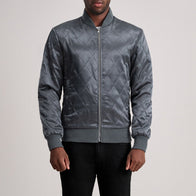Danson Quilted Grey Varsity Jacket by Dash Racegear - men Jacket view 1