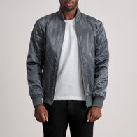Danson Quilted Grey Varsity Jacket by Dash Racegear - men Jacket view 3