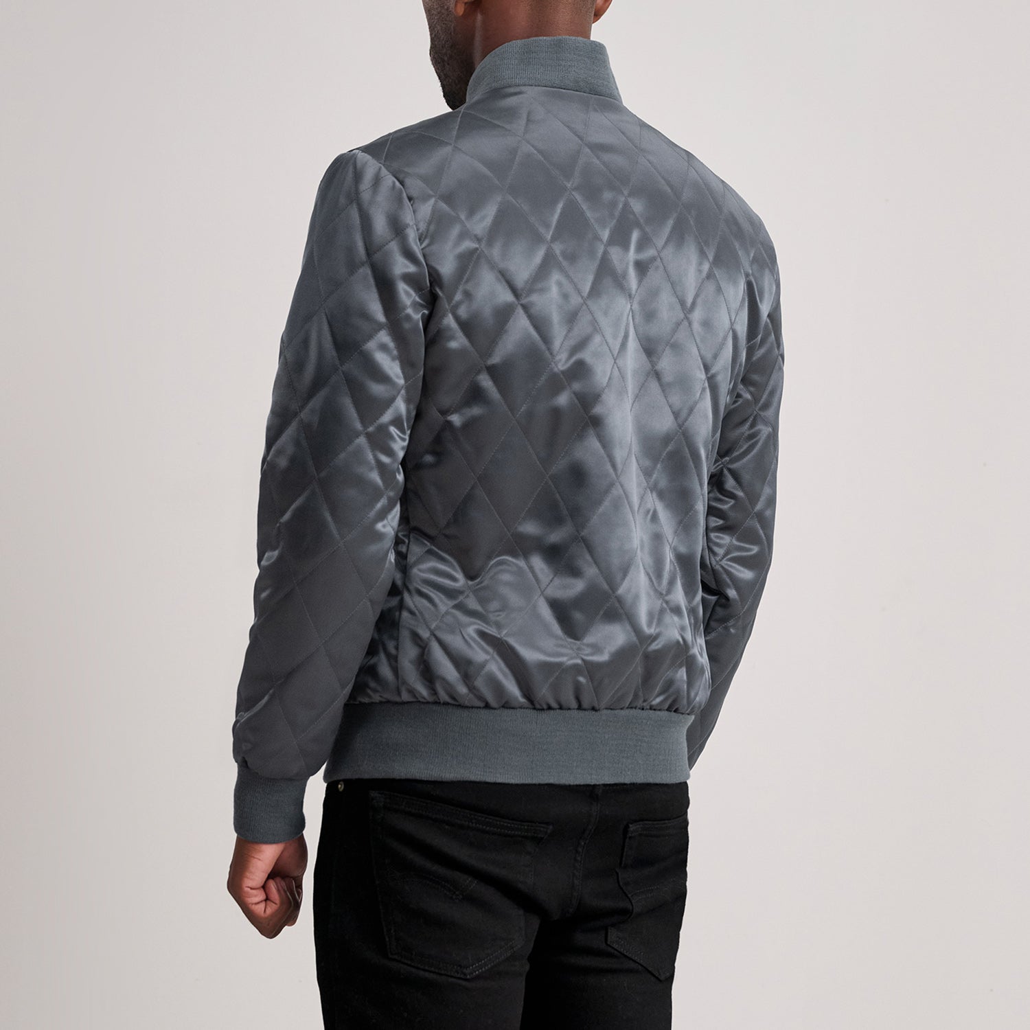 Danson Quilted Grey Varsity Jacket by Dash Racegear - men Jacket view 4