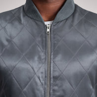 Danson Quilted Grey Varsity Jacket by Dash Racegear - men Jacket view 6