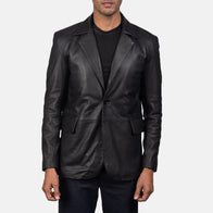 Daron Black Leather Blazer by Dash Racegear - men Jacket view 1