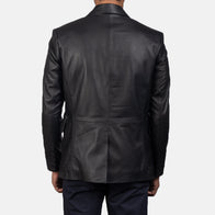 Daron Black Leather Blazer by Dash Racegear - men Jacket view 5