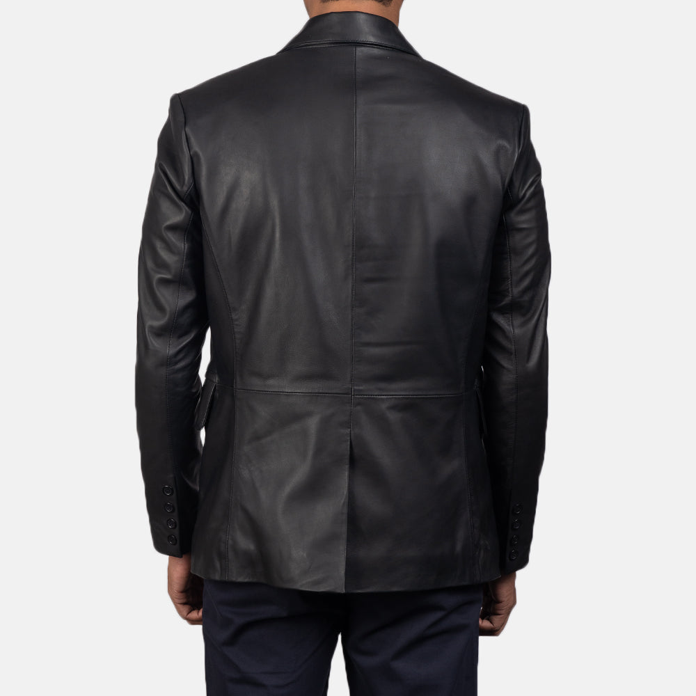 Daron Black Leather Blazer by Dash Racegear - men Jacket view 5