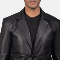 Daron Black Leather Blazer by Dash Racegear - men Jacket view 6