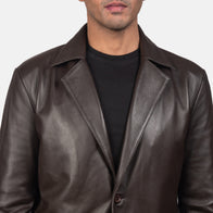 Daron Brown Leather Blazer by Dash Racegear - men Jacket view 6