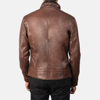 Darren Brown Leather Biker Jacket by Dash Racegear - men Jacket view 5